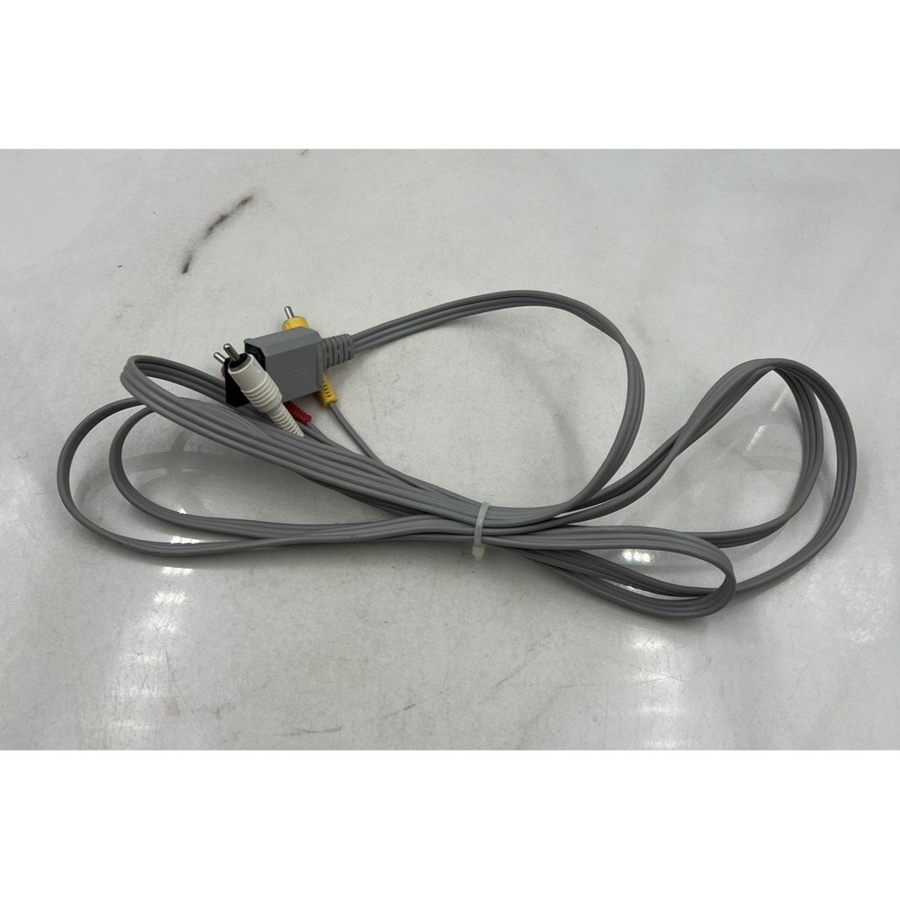 Nintendo Wii AV Cable RVL-009 Official Composite Video Audio RCA Cord Grey